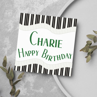 Personalised Piano Birthday Card, Happy Birthday, Card for Musician, Card for Him, Card for Her, Keyboard Birthday Card, Pianist Card