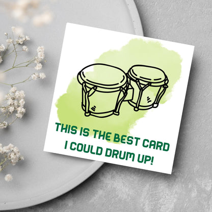 Bongo Birthday Card, Drums Birthday Card, Drummer Birthday Card, Musician Birthday Card, Happy Birthday Card, Card for Son, Card For Friend