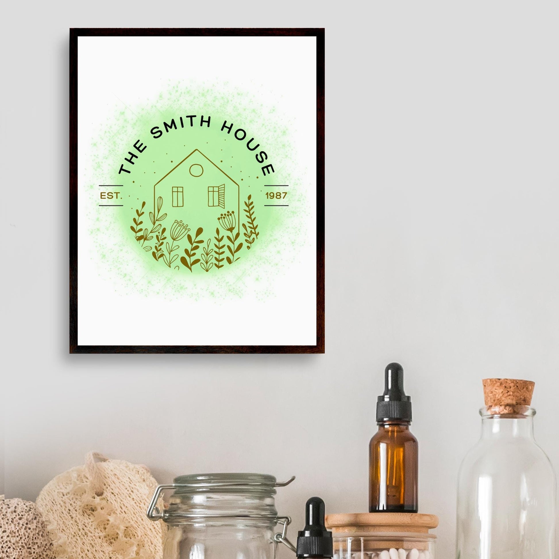Personalised Home Poster, Family Name Wall Art, Simple Design, Minimalist Wall Art, Welcome Home, A4 Print, Choice of Colours, Custom Print