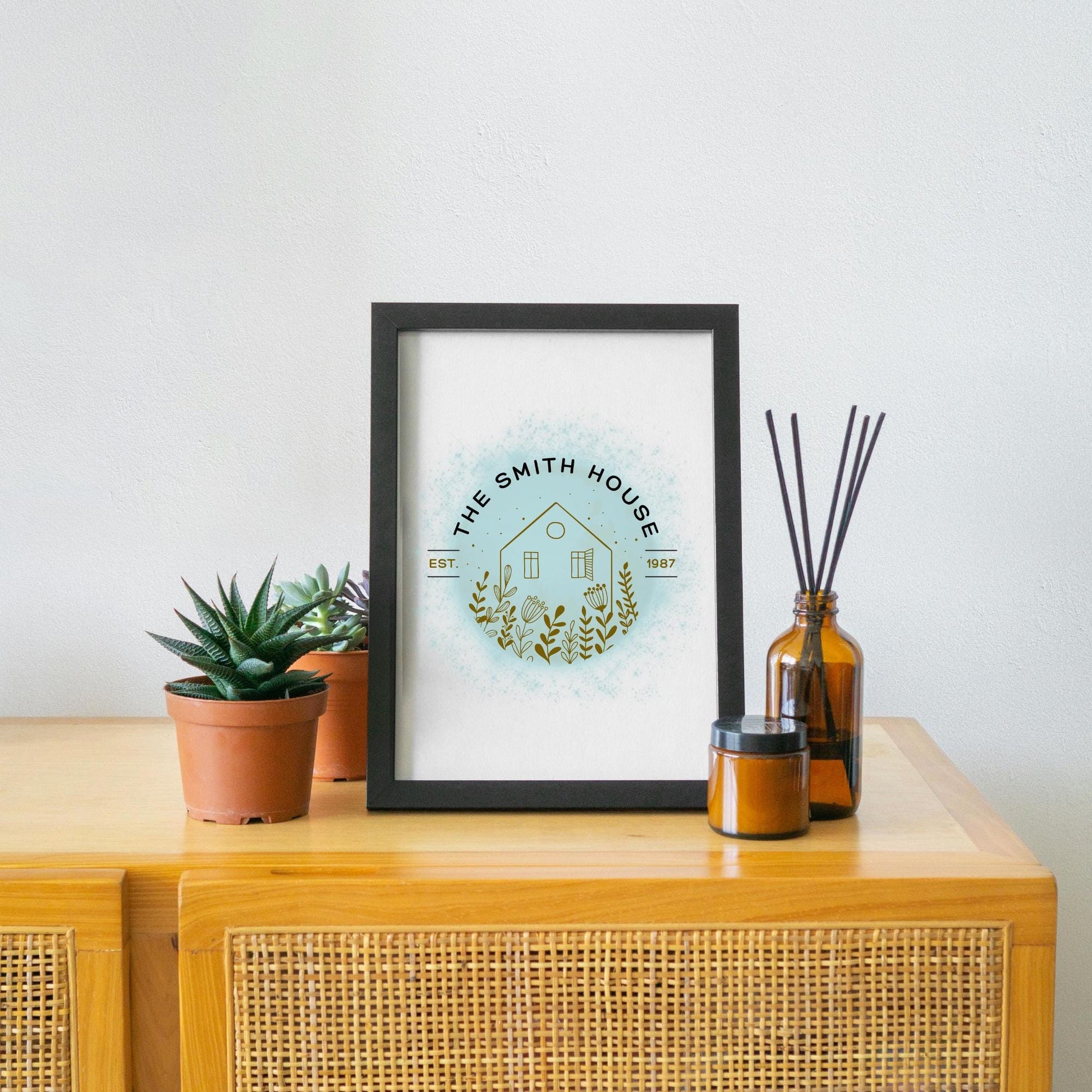 Personalised Home Poster, Family Name Wall Art, Simple Design, Minimalist Wall Art, Welcome Home, A4 Print, Choice of Colours, Custom Print