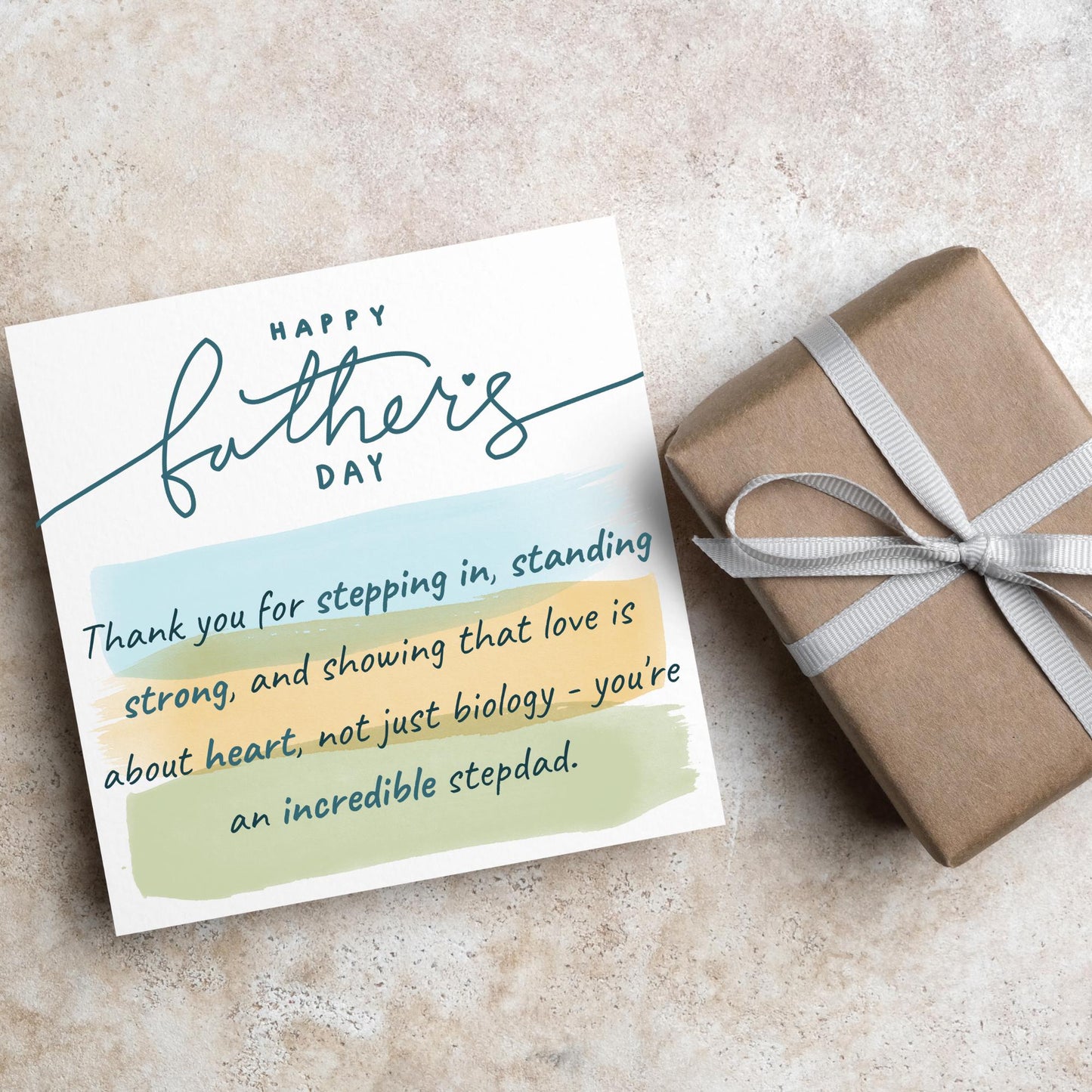 Step Dad Happy Father's Day Card, Step Father's Day Card, Card for Step Dad, Card from Stepdaughter, Card from Stepson, Thankyou Stepfather