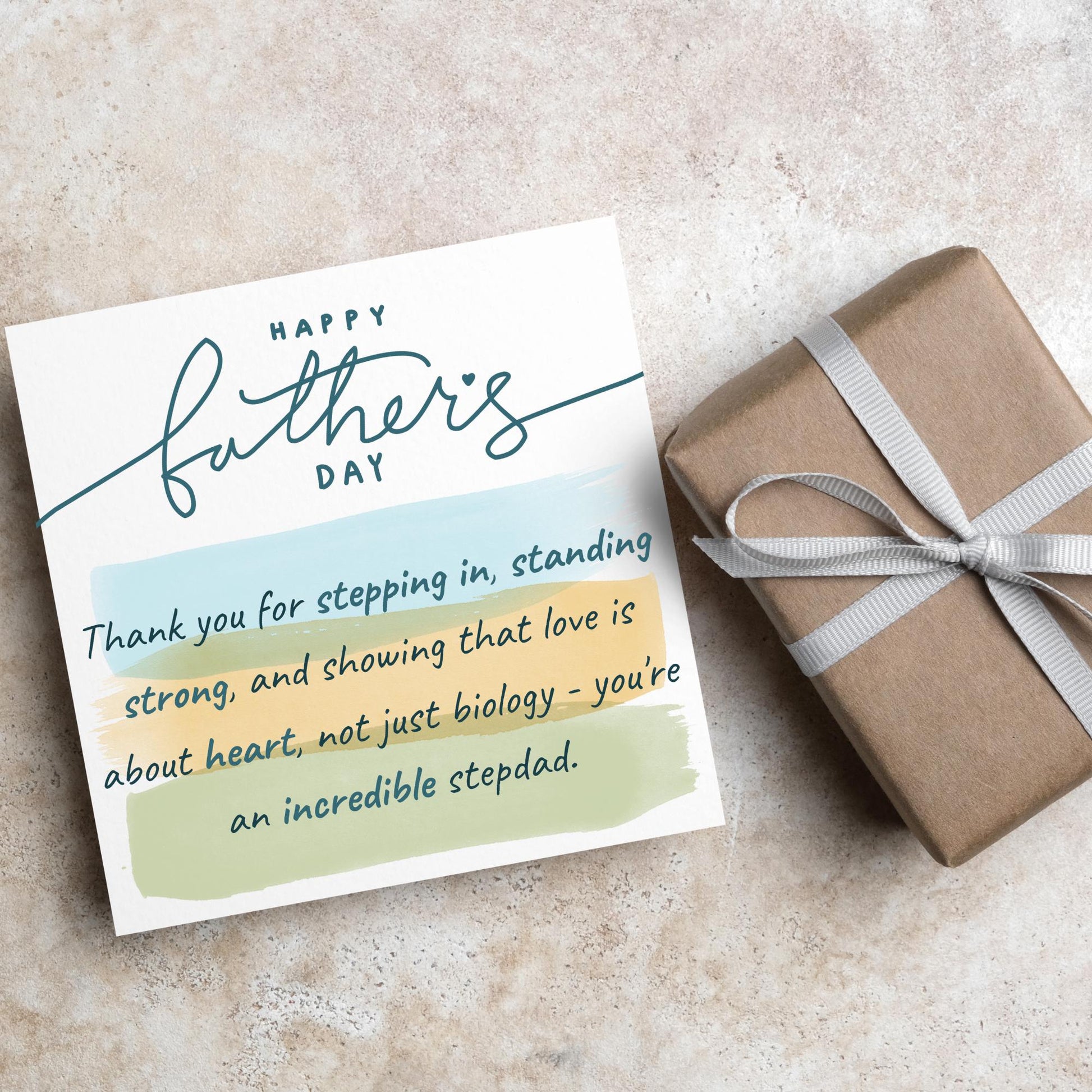 Step Dad Happy Father's Day Card, Step Father's Day Card, Card for Step Dad, Card from Stepdaughter, Card from Stepson, Thankyou Stepfather
