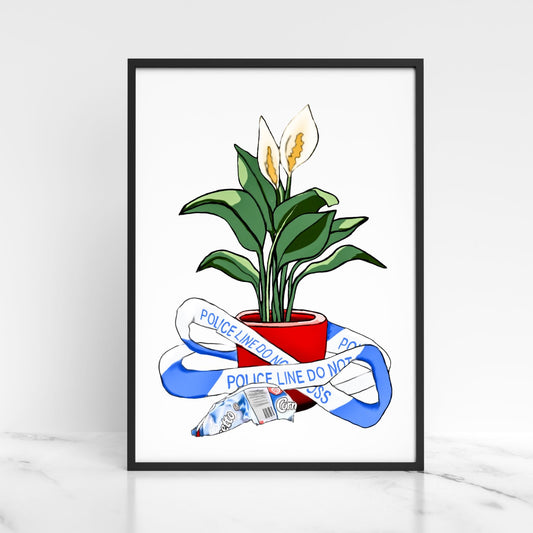 Hot Fuzz Wall Art, A4 Print, High Quality Poster, Edgar Wright Movies, Cornetto Trilogy Poster, Nick Frost, Peace Lily, The Greater Good