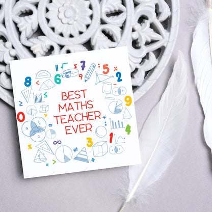 End of School Card, Thank You Teacher Card, Maths Teacher, School Teacher Card, Gratitude Card, Teaching Card, Teacher Appreciation Maths