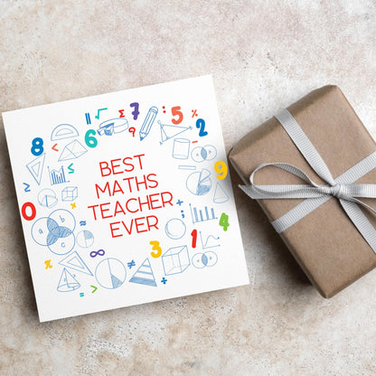 End of School Card, Thank You Teacher Card, Maths Teacher, School Teacher Card, Gratitude Card, Teaching Card, Teacher Appreciation Maths
