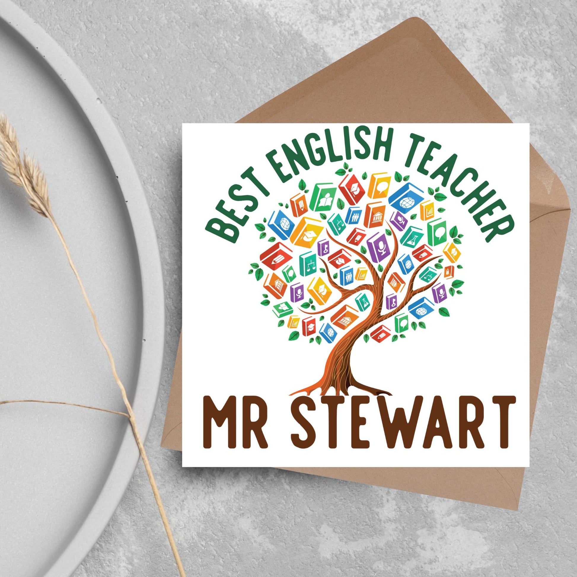 Personalised Thank You Teacher Card, End of Year School Card, Thanks Teacher, School Teacher Card, Teaching Card, Teacher Appreciation