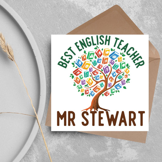 Personalised Thank You Teacher Card, End of Year School Card, Thanks Teacher, School Teacher Card, Teaching Card, Teacher Appreciation