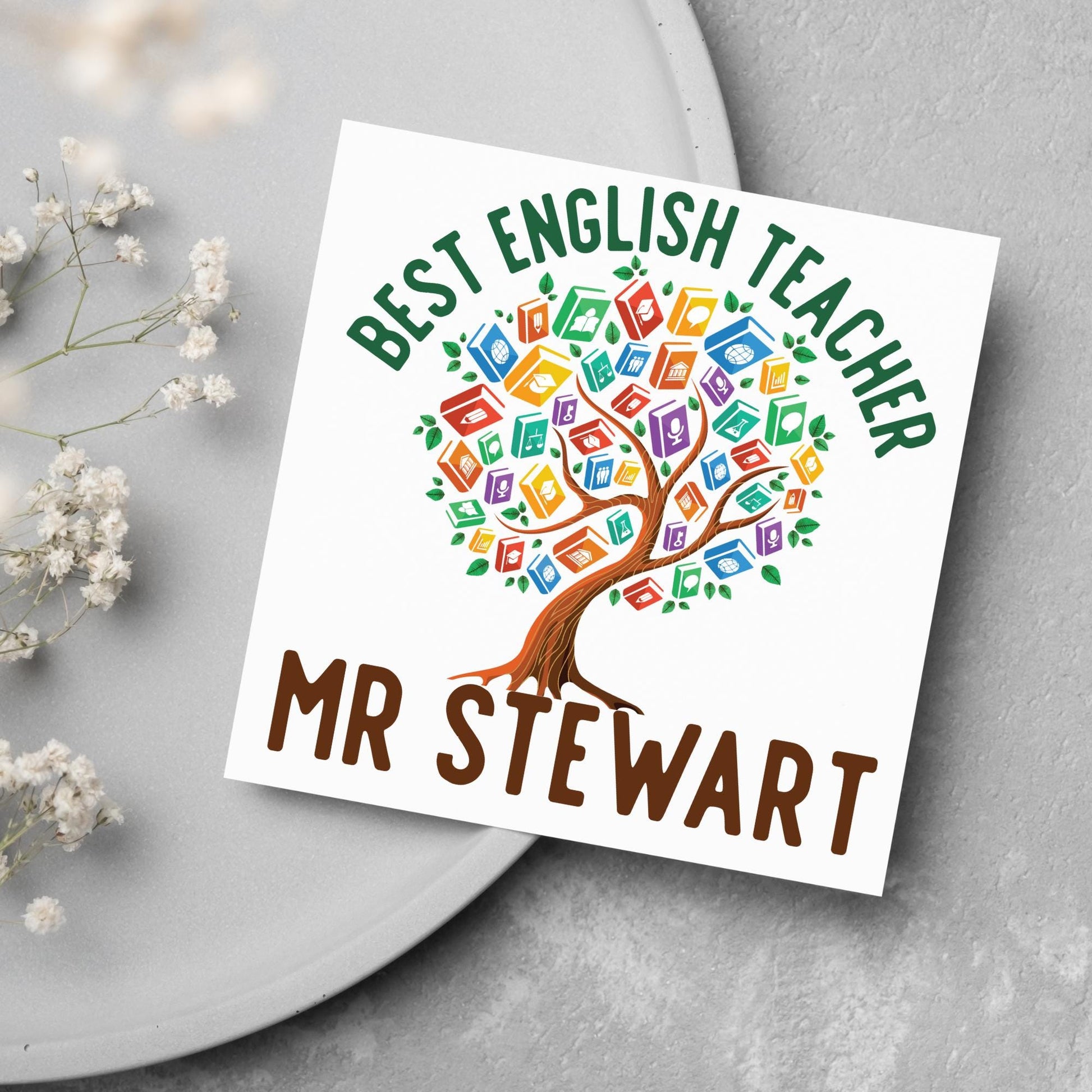 Personalised Thank You Teacher Card, End of Year School Card, Thanks Teacher, School Teacher Card, Teaching Card, Teacher Appreciation
