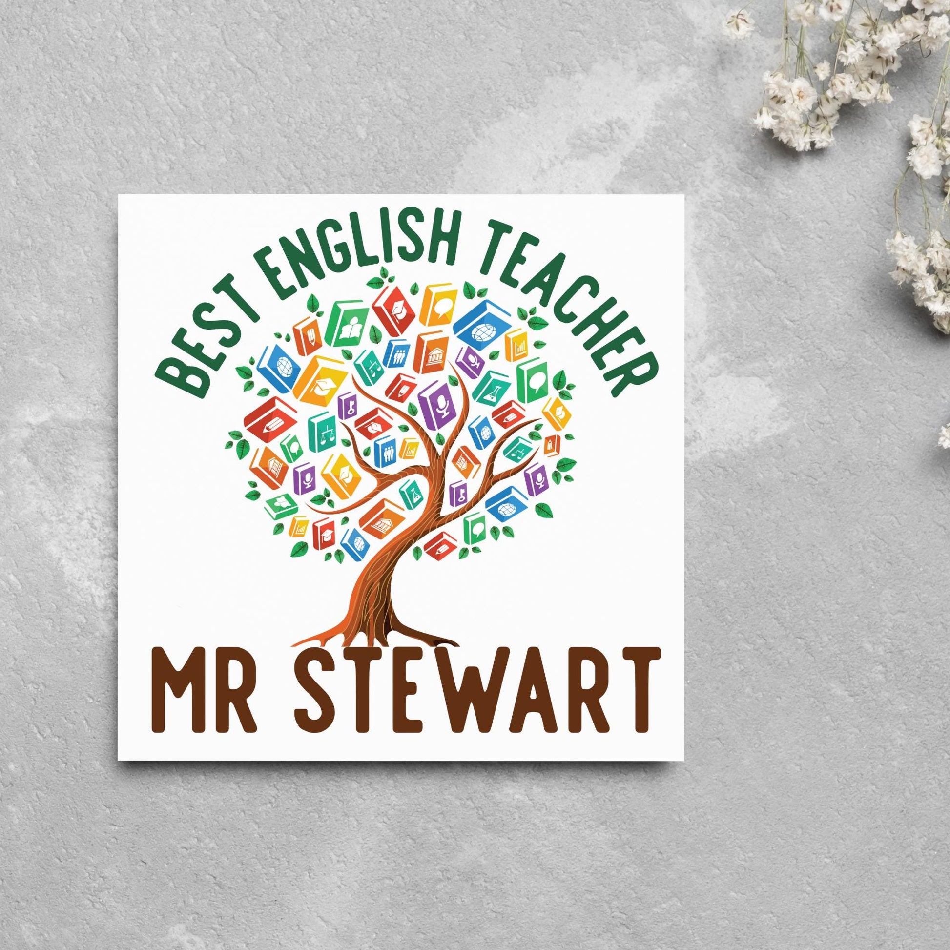 Personalised Thank You Teacher Card, End of Year School Card, Thanks Teacher, School Teacher Card, Teaching Card, Teacher Appreciation