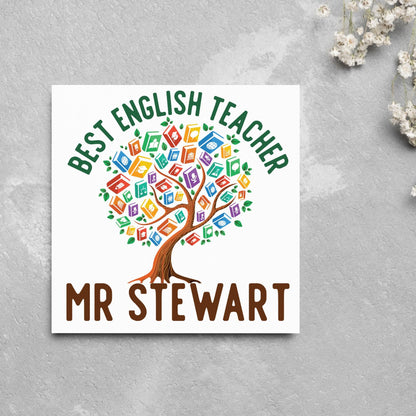 Personalised Thank You Teacher Card, End of Year School Card, Thanks Teacher, School Teacher Card, Teaching Card, Teacher Appreciation