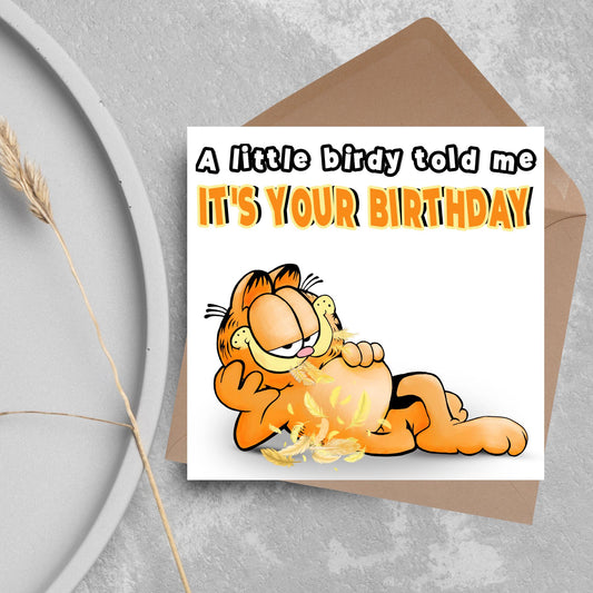 Garfield Birthday Card, Garfield Cartoon, Birthday Card, 40th Birthday, 30th Birthday, Garfield the Cat, Funny Cartoon Card