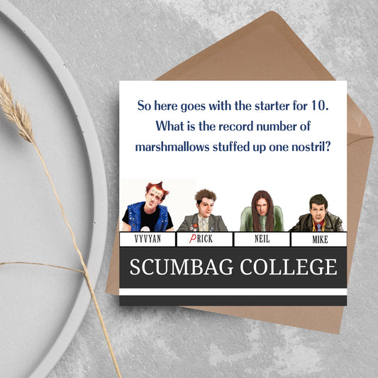 The Young Ones Card - Rik Mayall, Young Ones TV Show, Scumbag College, Card for Him, Card for Her, Birthday Card, University Challenge Card