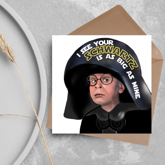 Spaceballs Card, Dark Helmet Card, Mel Brooks, Birthday Card, for Uncle, Birthday Card for Dad, Sci-Fi Card, May the Schwartz Be With You,