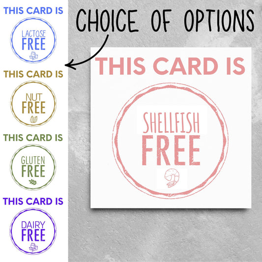 Celiac Card, Allergy Card, Nut Allergy Card, Card for Him, Card for Her, Funny Food Allergy Card, Gluten Free, Nut Free, Lactose Free Joke