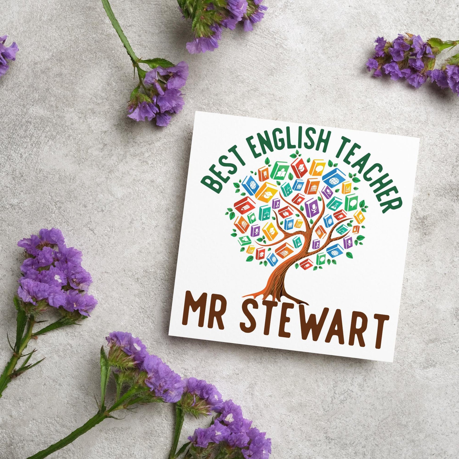 Personalised Thank You Teacher Card, End of Year School Card, Thanks Teacher, School Teacher Card, Teaching Card, Teacher Appreciation