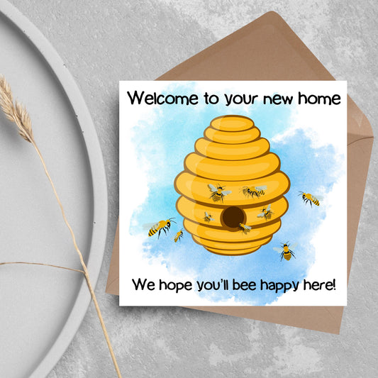 New Home Bee card, Moving House, First Home card, New House card, Moving Card, Moving home card, Relocating card, Welcome Home, Buying House