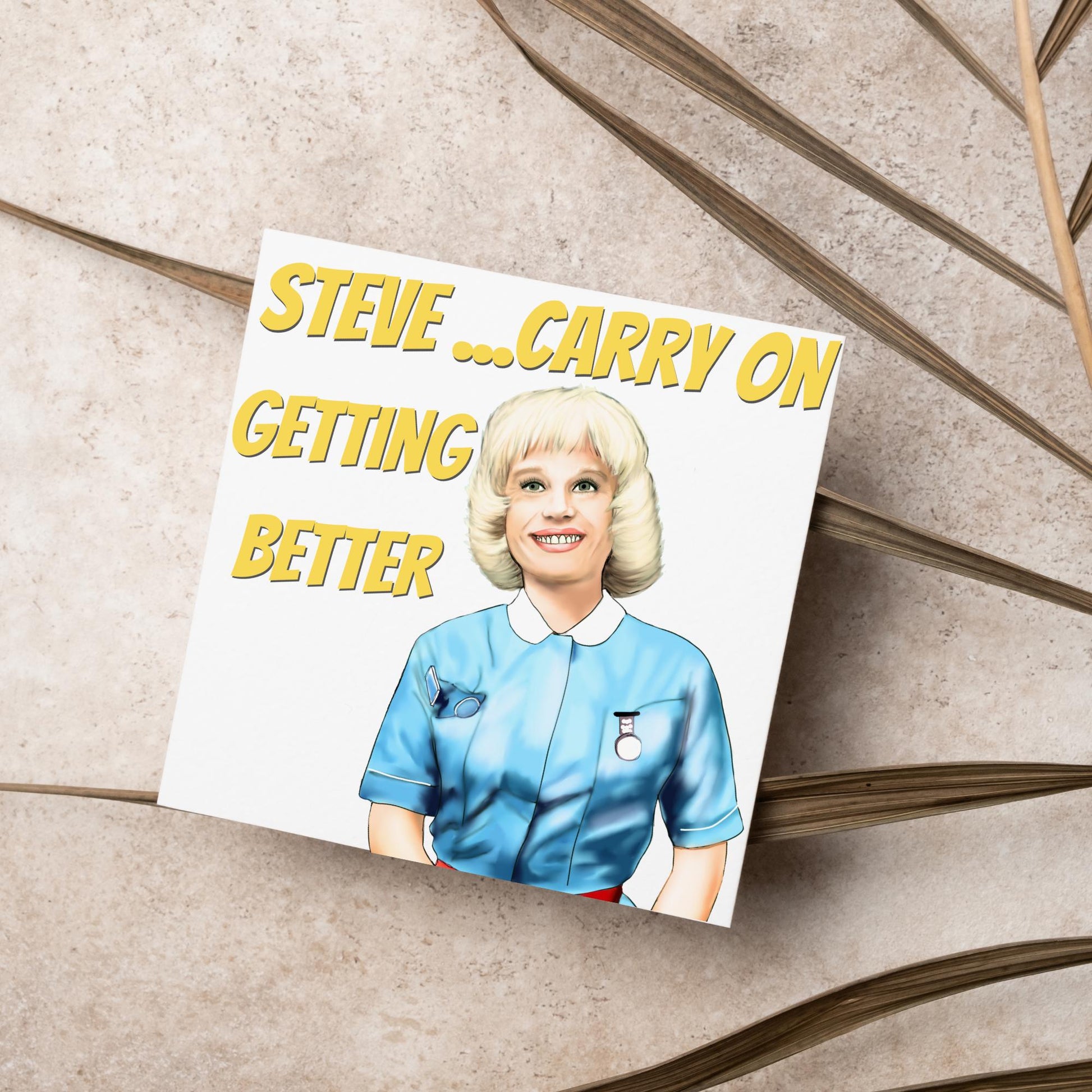 Personalised Carry on Get Well Card, Get Well Soon, Carry on Matron, Barbara Windsor, Carry on Nurse, Hospital Card, Feel Better Soon