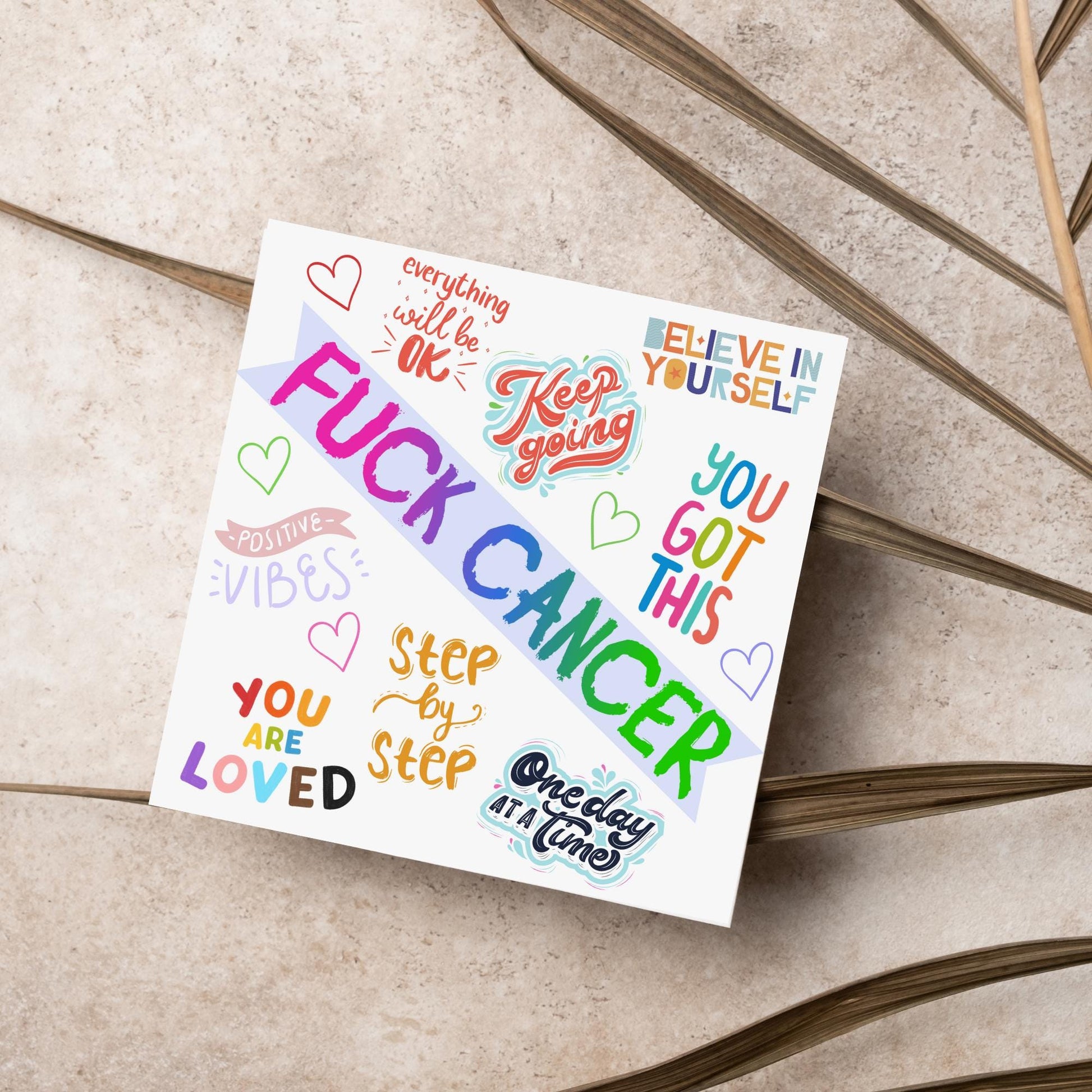 Personalised Card for Cancer Patients, Cancer Support Card, We Are With You, You Got This, Get Well Soon Card, Breast Cancer, F*ck Cancer