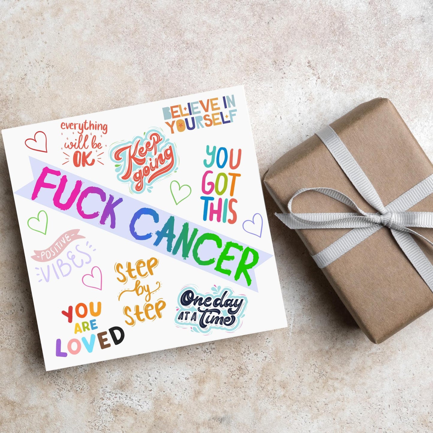 Personalised Card for Cancer Patients, Cancer Support Card, We Are With You, You Got This, Get Well Soon Card, Breast Cancer, F*ck Cancer