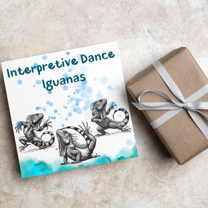 Iguana Card for Any Occasion, Fun Party Card, Lizard Card, Animal Themed Birthday, Party Card, FunnyInterprative Dance, Any Occasion Card