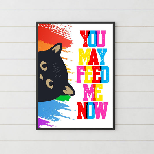 Funny Cat A4 Poster Print, High Quality Cartoon Art, Black Cat Art, Wall Decor, Original Artist Print, Vibrant Wall Art, Pet Cat Poster