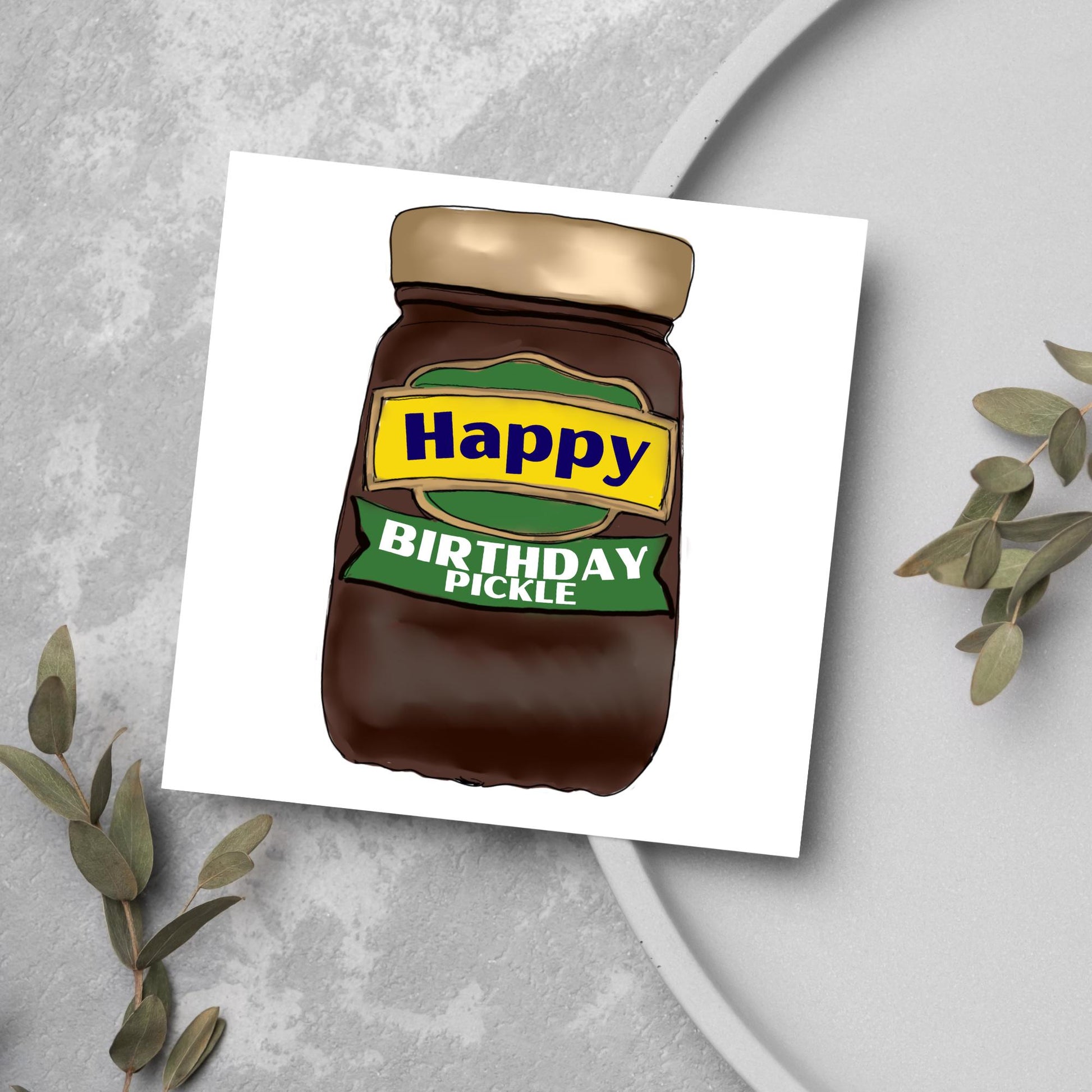 Pickle Birthday Card, Funny Birthday Card, Sandwich Birthday, British Birthday Card, Sandwich Pickle, Birthday Card For Pickle Lover