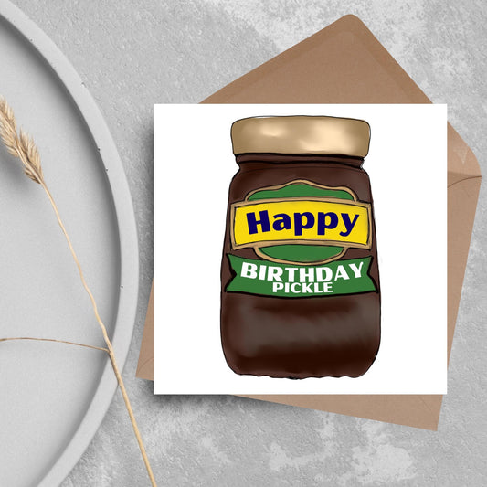 Pickle Birthday Card, Funny Birthday Card, Sandwich Birthday, British Birthday Card, Sandwich Pickle, Birthday Card For Pickle Lover