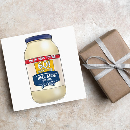 Personalised British Birthday Card, Funny Birthday Card, Mayonnaise Birthday, Any Age Birthday Card, 40th Birthday, 50th Birthday, 60th