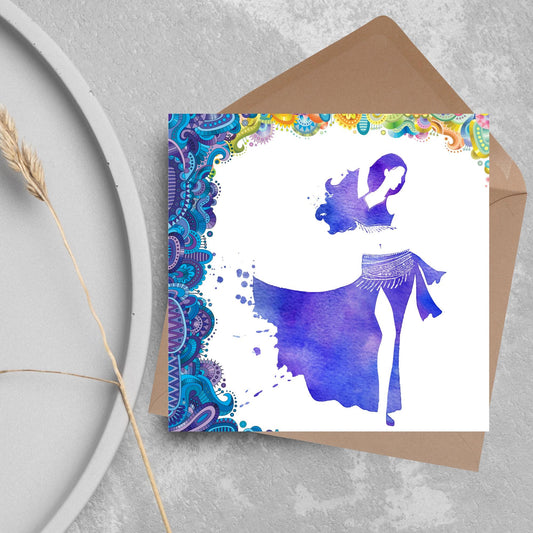 Bellydancing Card, Birthday Card, Card for Bellydancer, Recital Card, Dance Recital, Good Luck Card, Congratulations Card, Any Occasion Card
