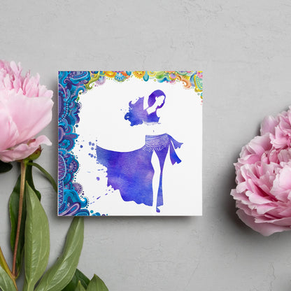 Bellydancing Card, Birthday Card, Card for Bellydancer, Recital Card, Dance Recital, Good Luck Card, Congratulations Card, Any Occasion Card