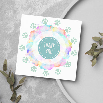 Thank You Vet Card, Watercolour Thankyou Veterinary Surgery, Appreciation Card, Thank You For Looking After Pet, Thank You RSPCA, Battersea