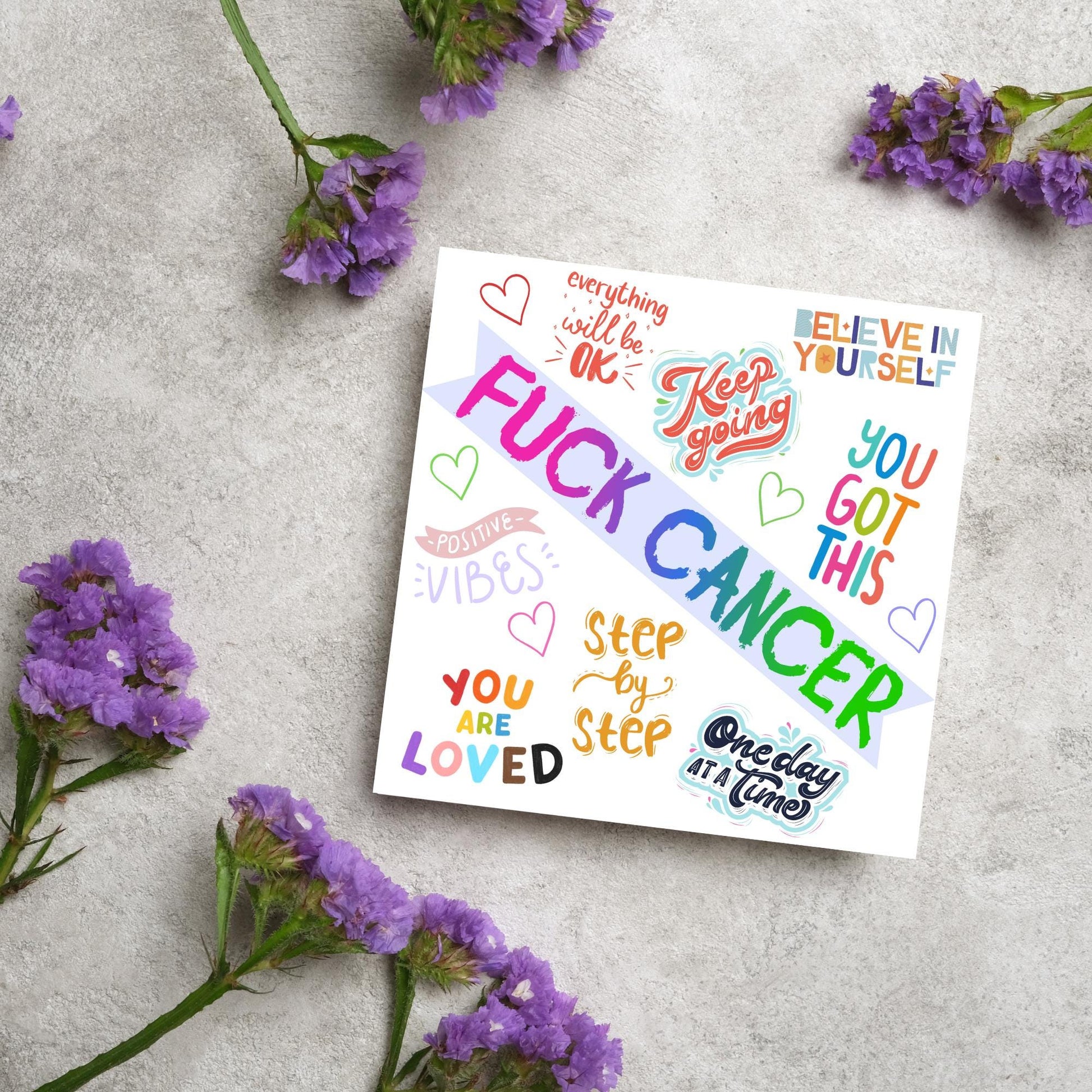 Personalised Card for Cancer Patients, Cancer Support Card, We Are With You, You Got This, Get Well Soon Card, Breast Cancer, F*ck Cancer