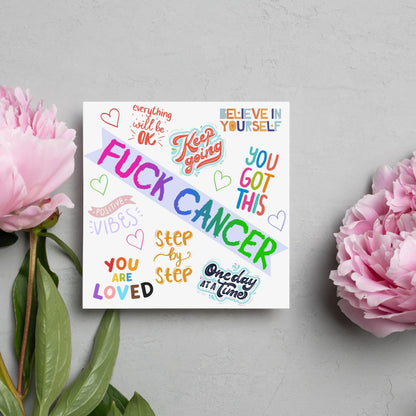 Personalised Card for Cancer Patients, Cancer Support Card, We Are With You, You Got This, Get Well Soon Card, Breast Cancer, F*ck Cancer