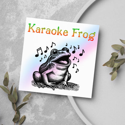 Karaoke Frog Card, Fun Party Card, Frog Card, Animal Themed Birthday, Party Card, Funny FrogLover Card, Any Occasion Card, Toad Card