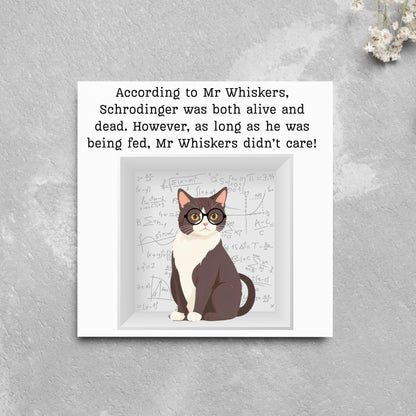 Quantum Physics Birthday Card, Funny Physicist Card, Schrodinger Card, Classic Joke Card, Funny Card for Scientist, Schrodinger's Cat