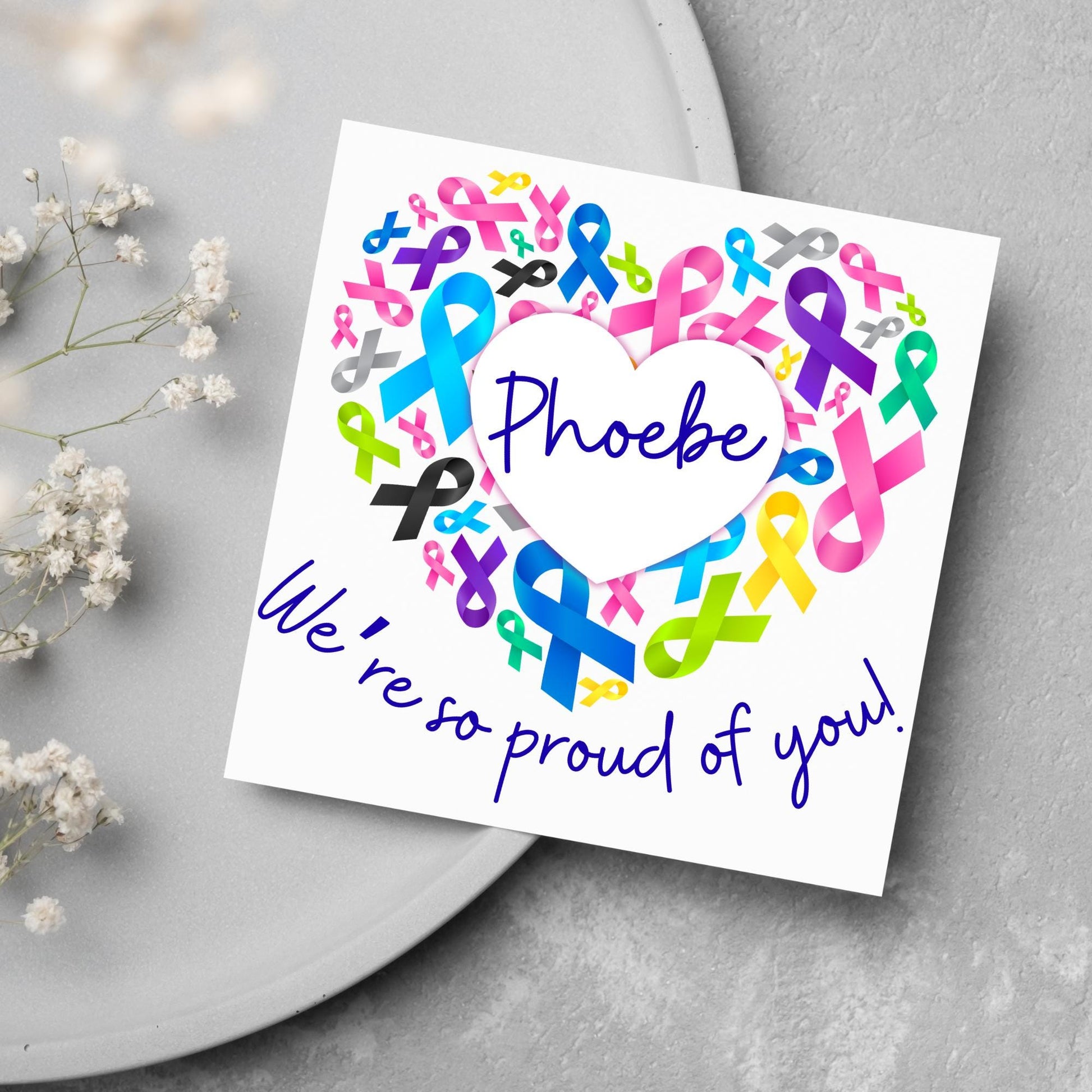 Personalised Card for Cancer Patients, Cancer Support Card, We Are With You, You Got This, Get Well Soon Card, Breast Cancer, Macmillan