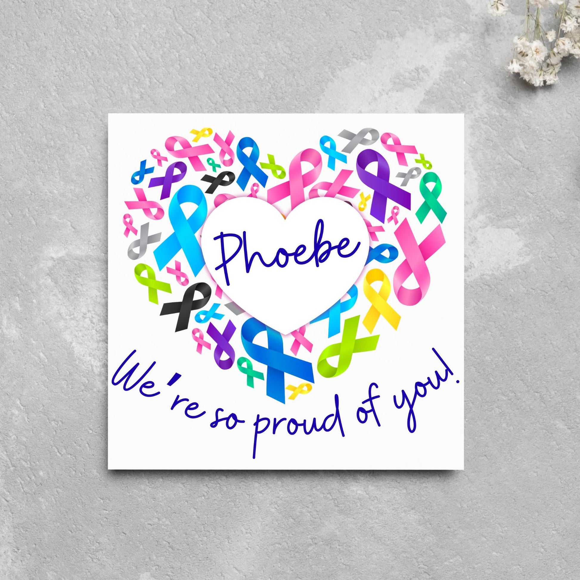 Personalised Card for Cancer Patients, Cancer Support Card, We Are With You, You Got This, Get Well Soon Card, Breast Cancer, Macmillan