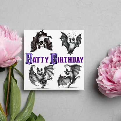 Bat Birthday Card, Fun Party Card, Bat Lover Card, Animal Themed Birthday, Party Card, Gothic Birthday Card, Goth gift, Bat Lover Card