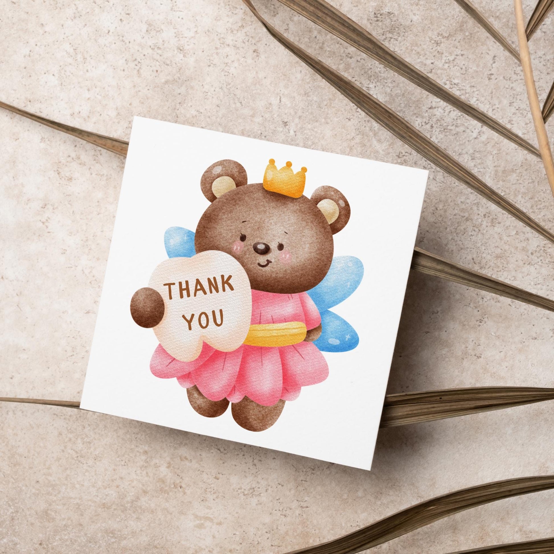 Tooth Fairy Card for Child, Well Done Dentist Card, Tooth Fairy for Grandchild, Cute Bear Thank You from Tooth Fairy