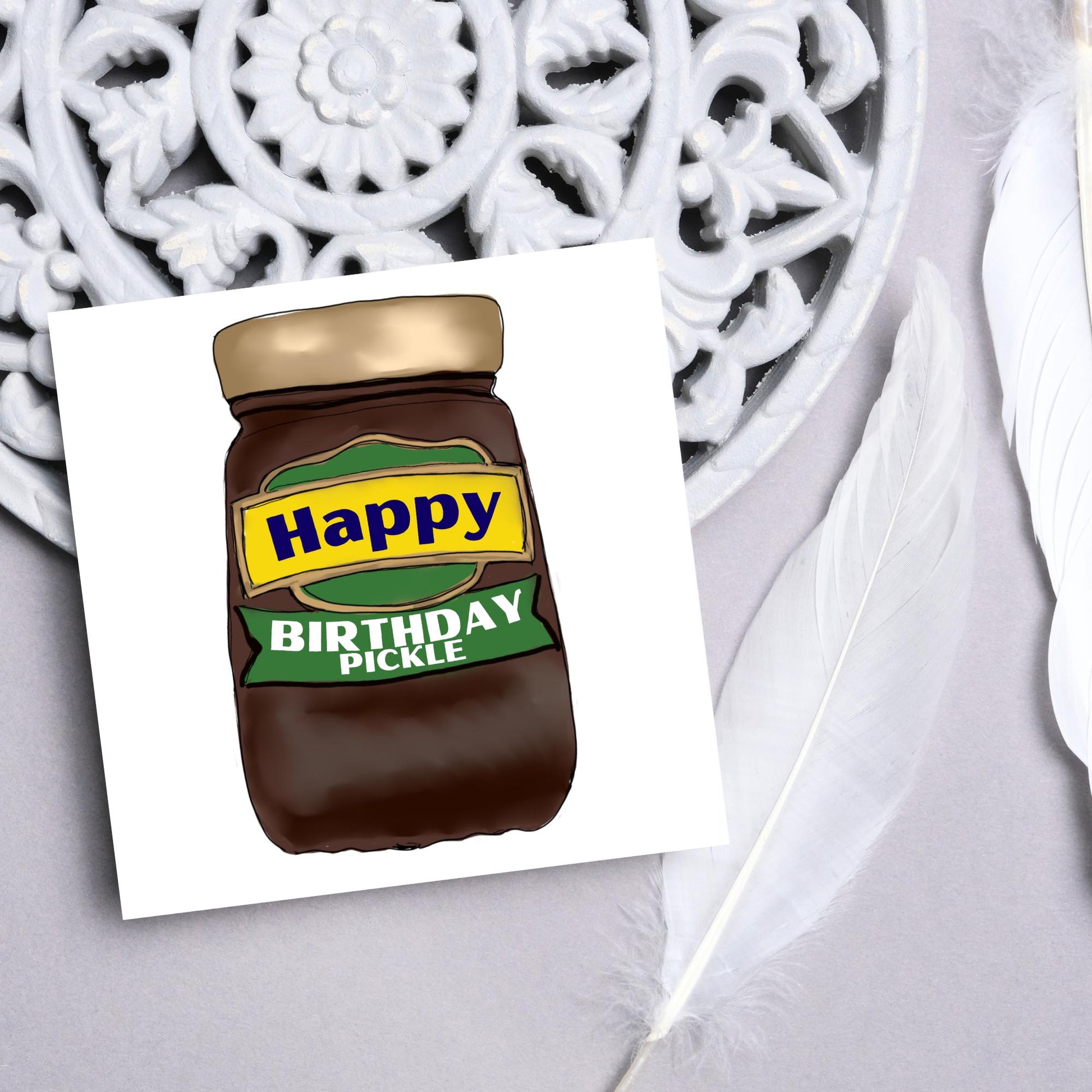 Pickle Birthday Card, Funny Birthday Card, Sandwich Birthday, British Birthday Card, Sandwich Pickle, Birthday Card For Pickle Lover