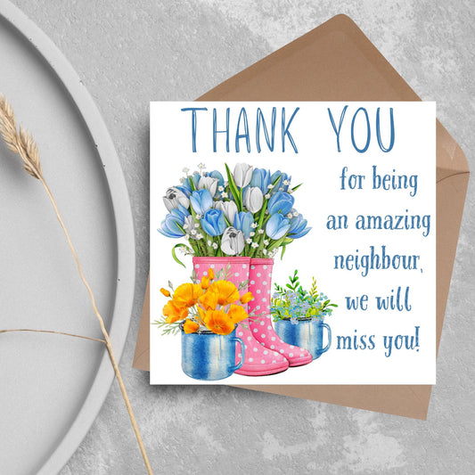 Thank You Card for Being a Great Neighbour, Moving house Card, We will Miss You Card, Goodbye Card, Relocating Thank You Card