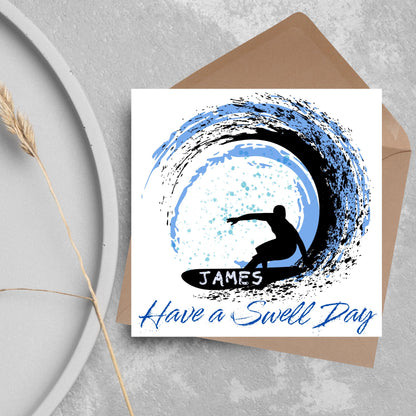 Personalised Surfing Birthday Card, Sport Card, Surfer Birthday Card, Card for Him, Card for Her, Surf Board, Card for Surfer, Water Sport