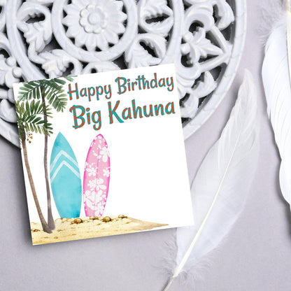 Big Kahuna Surfing Birthday Card, Sport Card, Surfer Birthday Card, Card for Him, Card for Her, Surf Board, Card for Surfer, Water Sport