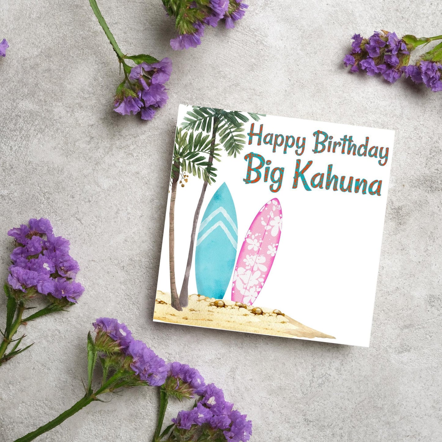 Big Kahuna Surfing Birthday Card, Sport Card, Surfer Birthday Card, Card for Him, Card for Her, Surf Board, Card for Surfer, Water Sport