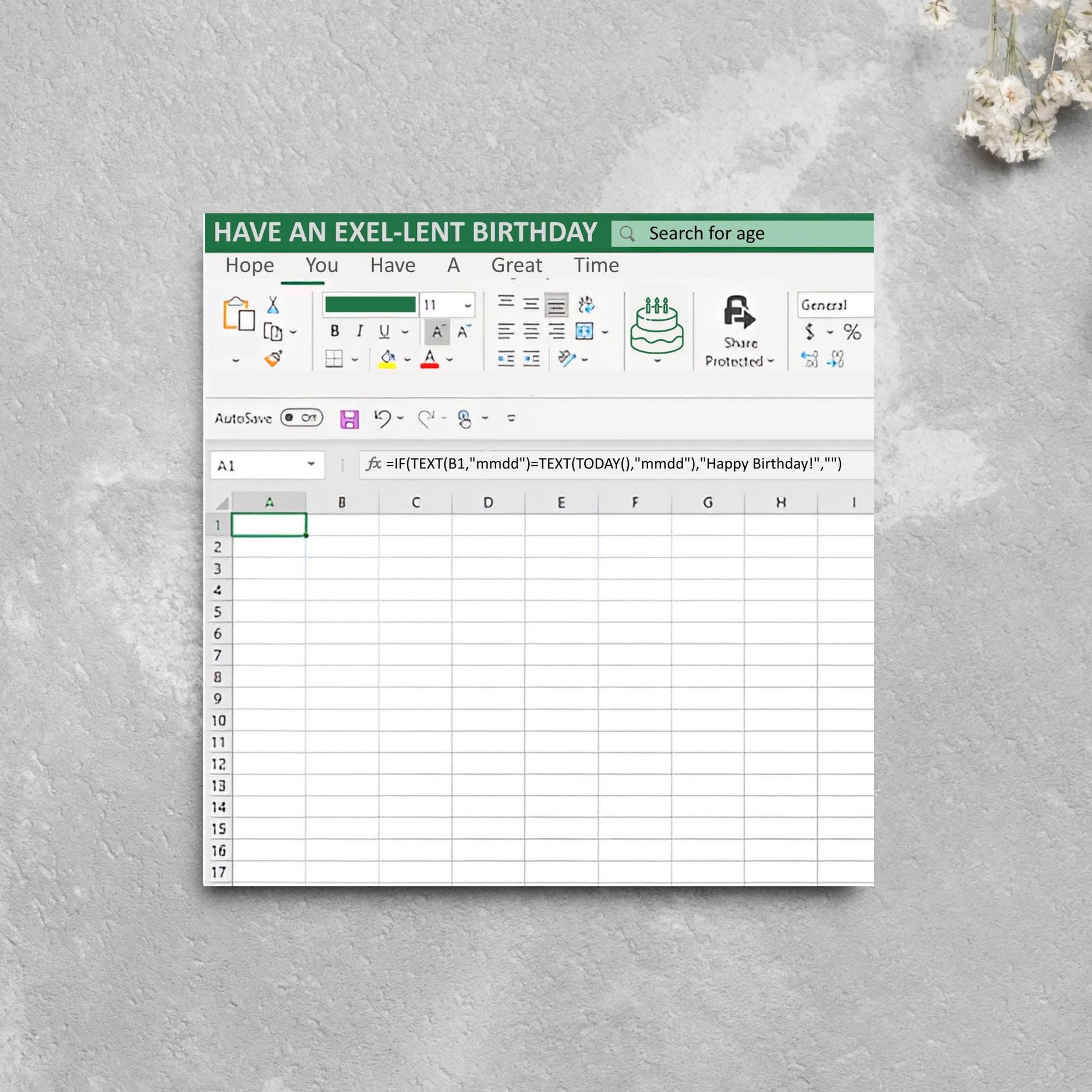 Spreadsheet Birthday Card, Funny Geek Birthday Card, IT Birthday Card, Funny Exel Design Spreadsheet Card, Accountant Card, Geek Card