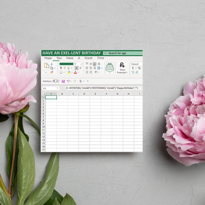 Spreadsheet Birthday Card, Funny Geek Birthday Card, IT Birthday Card, Funny Exel Design Spreadsheet Card, Accountant Card, Geek Card