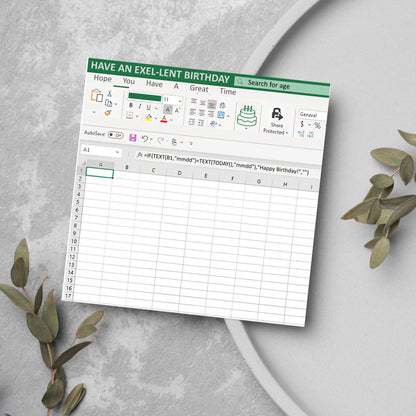 Spreadsheet Birthday Card, Funny Geek Birthday Card, IT Birthday Card, Funny Exel Design Spreadsheet Card, Accountant Card, Geek Card
