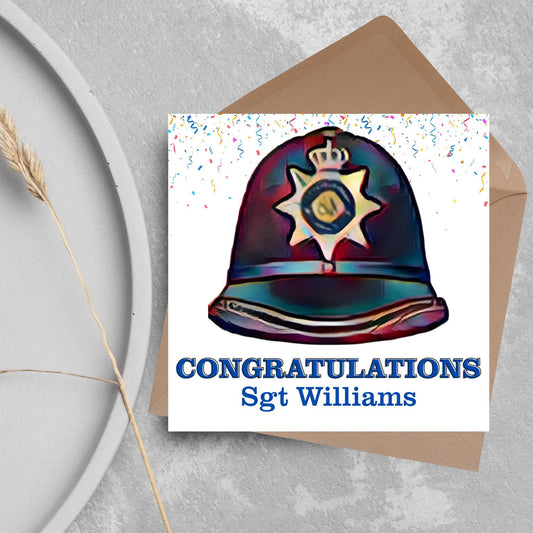 Personalised Congratulations Police Card, Card for Son, Card for Brother, Mens Congratulations Card, PCSO Graduation Card, Police Graduation