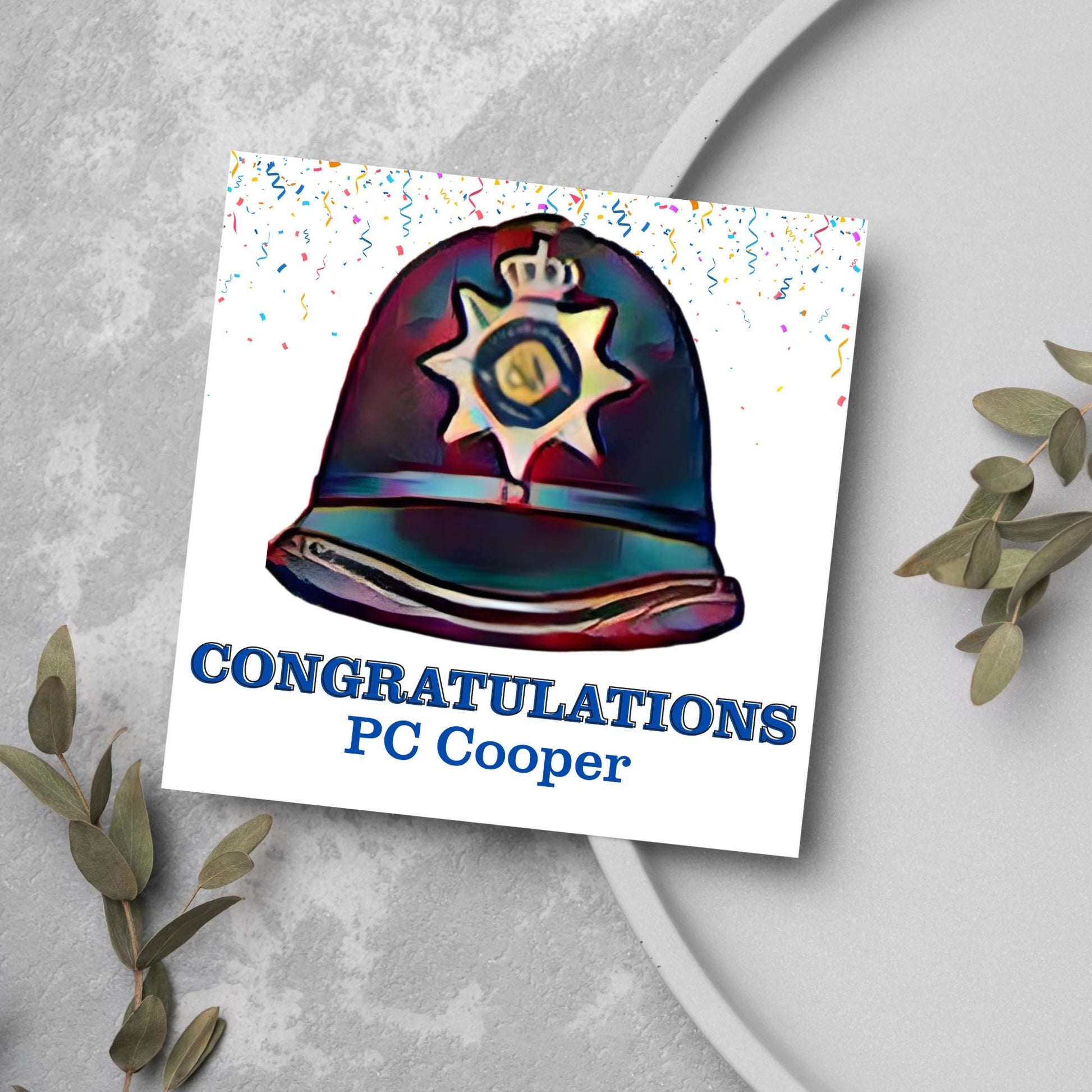 Personalised Congratulations Police Card, Card for Son, Card for Brother, Mens Congratulations Card, PCSO Graduation Card, Police Graduation