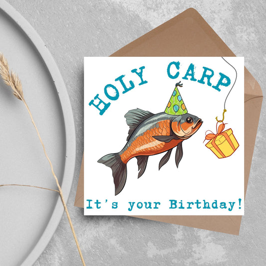 Fishing Birthday Card, Birthday Card for Him, Card for Her, Carp Fishing Card, Angling Card, Birthday Card for Dad, for Grandad, for Uncle